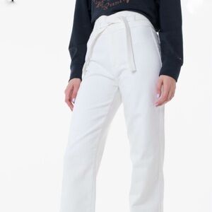 Tommy Hilfiger White Relaxed Straight High Waist Pant Size 27